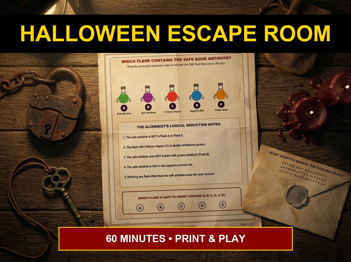 Witch Curse Escape Room Kit Printable